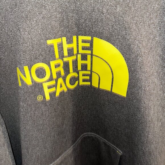 The North Face Men's Logo Hoodie in Gray and Neon Yellow - Size Large - Picture 2 of 5